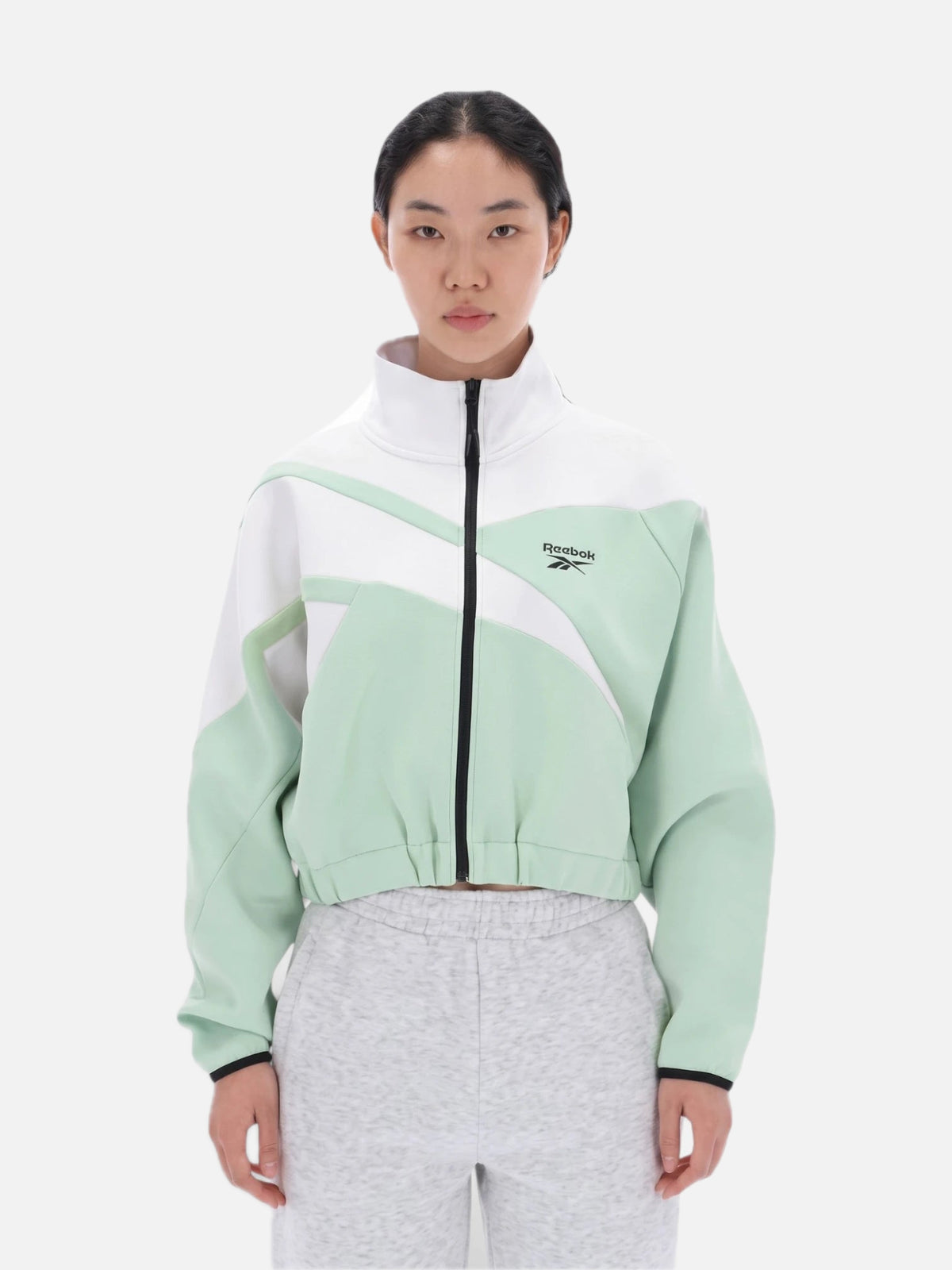 Campera Mujer Reebok Vector Track Top - Glitch Aqua/Barley Gris — vista principal