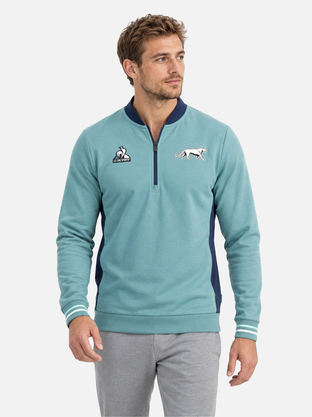 Buzo Le Coq Sportif Pumas Lifestyle Hz Up Crewneck 2 Aqua — vista principal