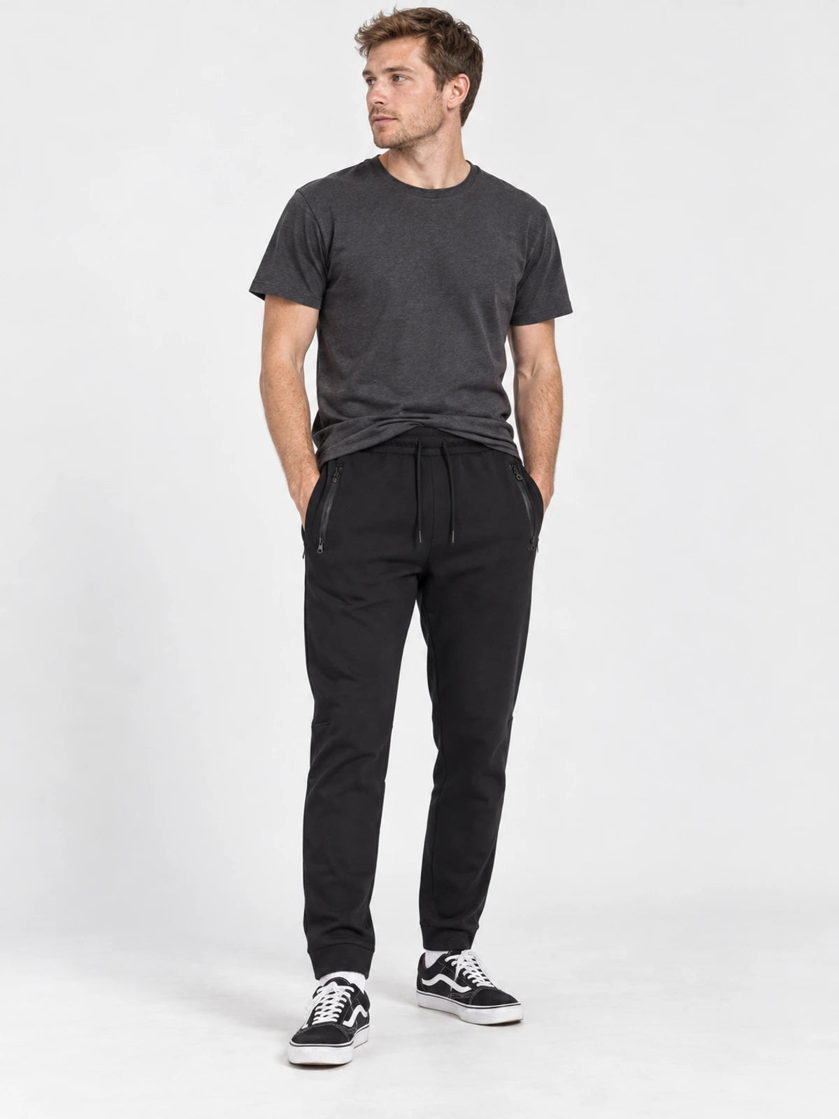 Pantalon Converse New Basic Jogger Negro — vista principal