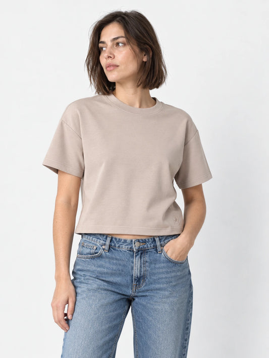 Remera Mujer Converse Boxy Patch Natural — vista principal
