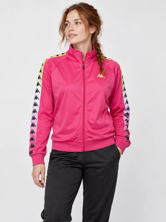 Campera Mujer Kappa 222 Banda Wanniston Degrade Fuxia-Blanco-Lime — vista principal