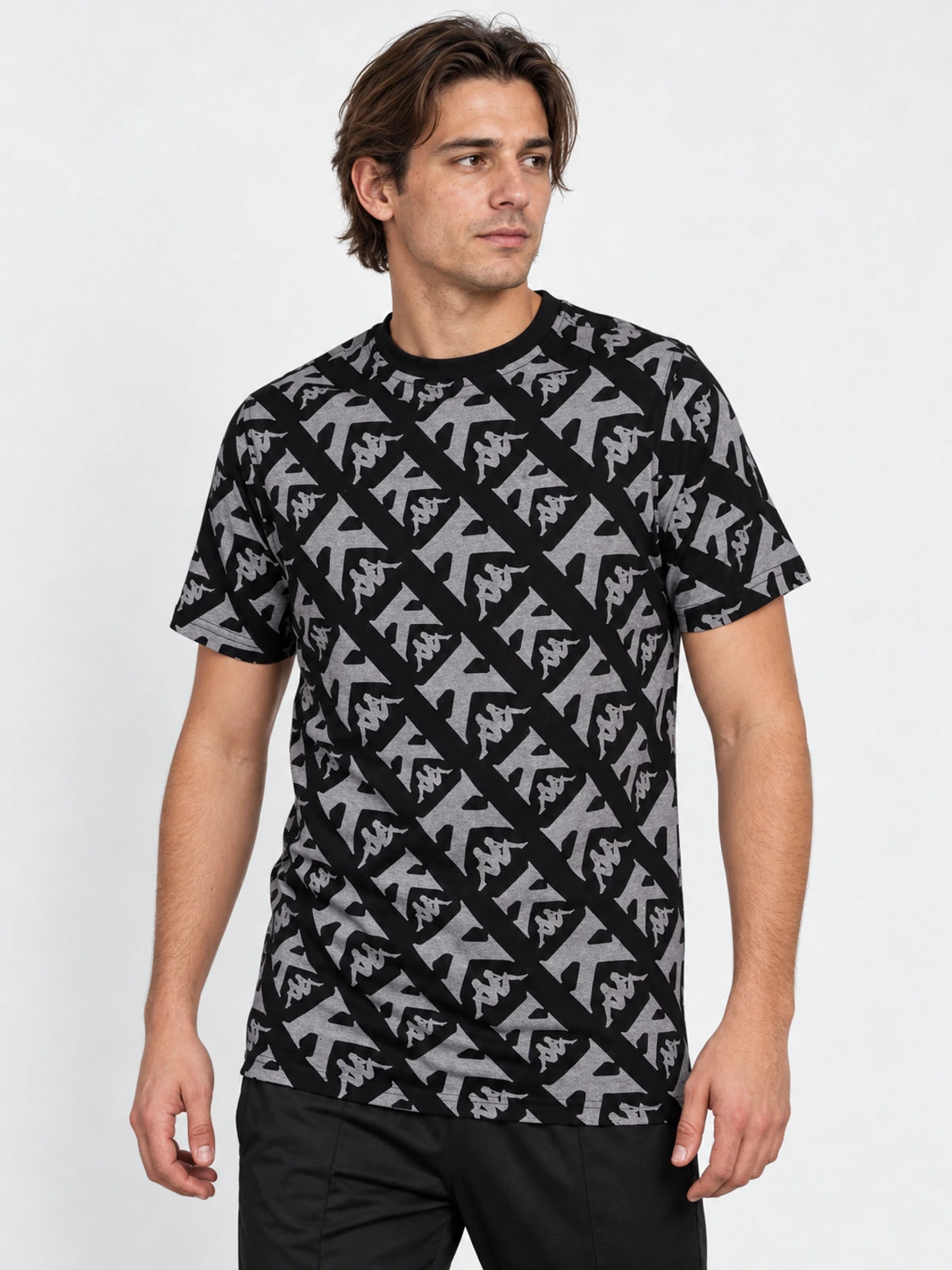 Remera Kappa Authentic Fool Negro-Gris — vista principal