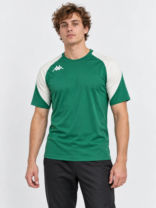 Remera Kappa Kappa4football  Loreto Verde-Blanco — vista principal