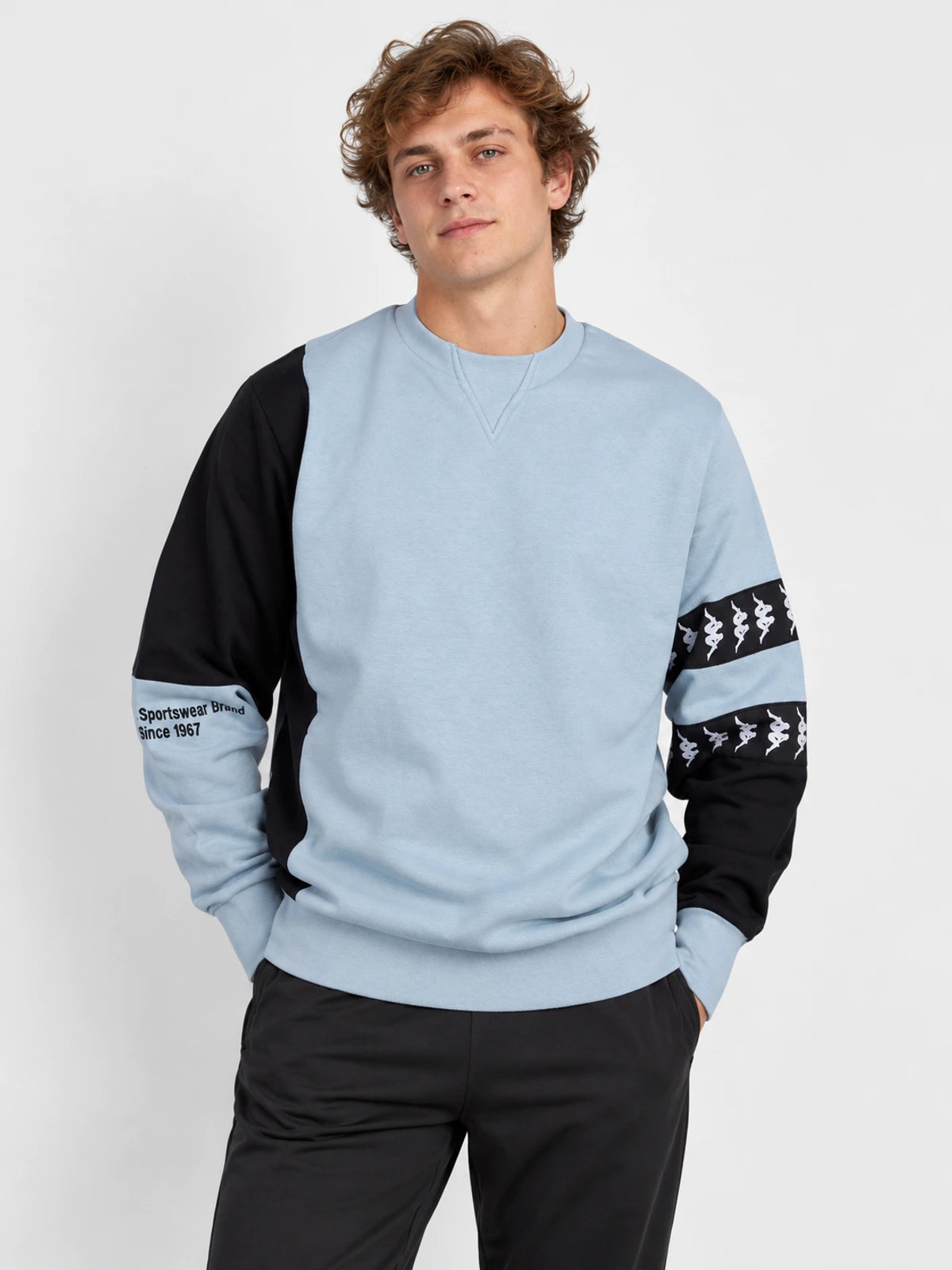 Buzo Kappa 222 Banda Vanto Azul Stone-Negro — vista principal
