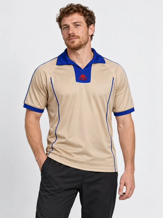 Remera Kappa 222 Banda Jersey Beige-Azul France — vista principal
