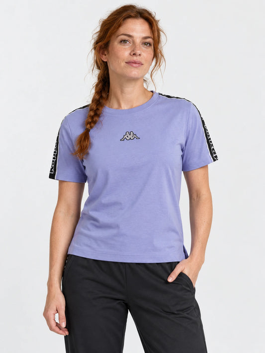 Remera Mujer Kappa Logo Tape Sarit T-Shirt Violet — vista principal