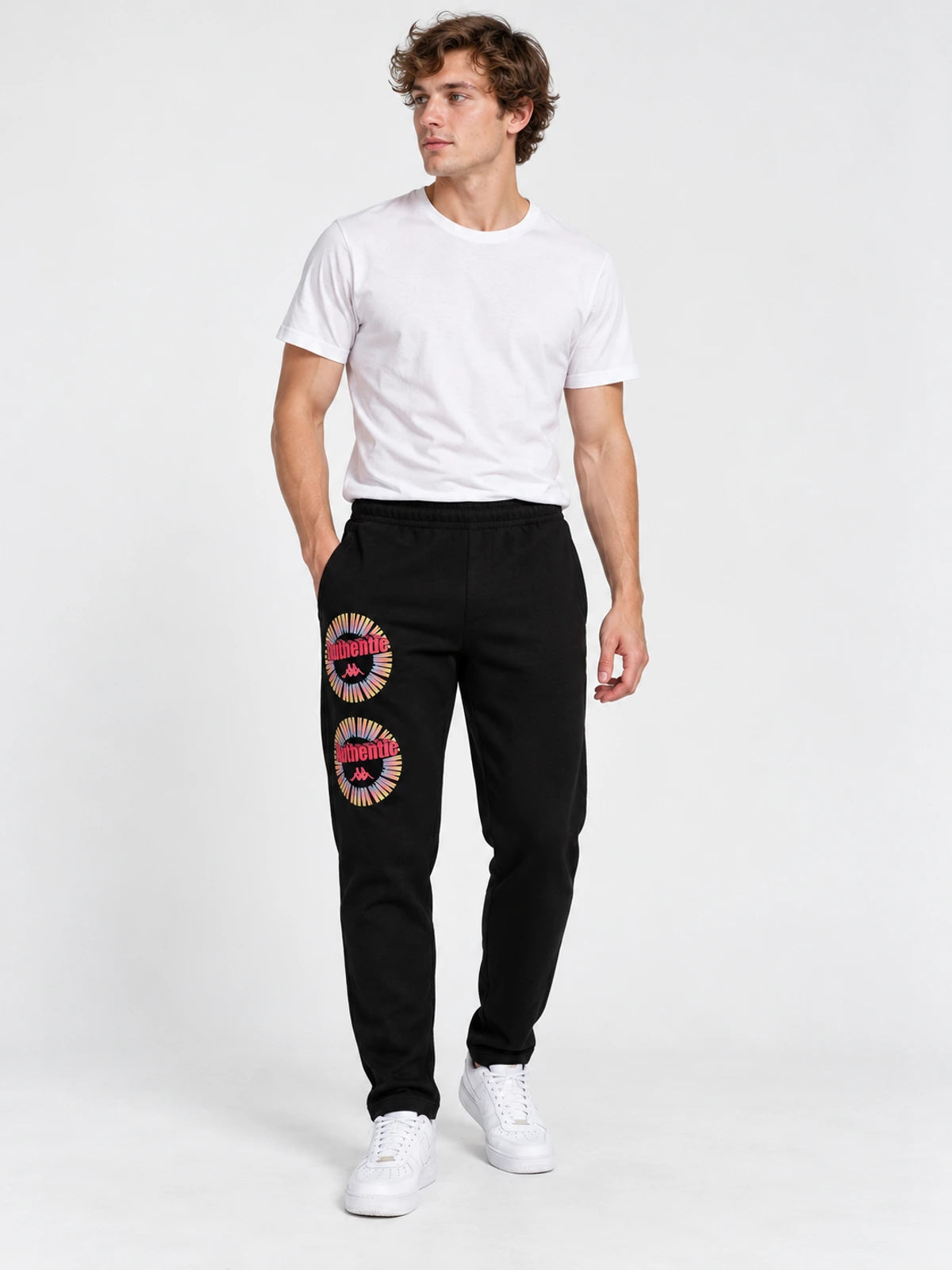 Pantalon Kappa Authentic Graphik Giachi Ar Negro — vista principal