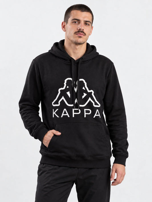 Buzo Kappa Logo Emmo Hoodie Negro — vista principal