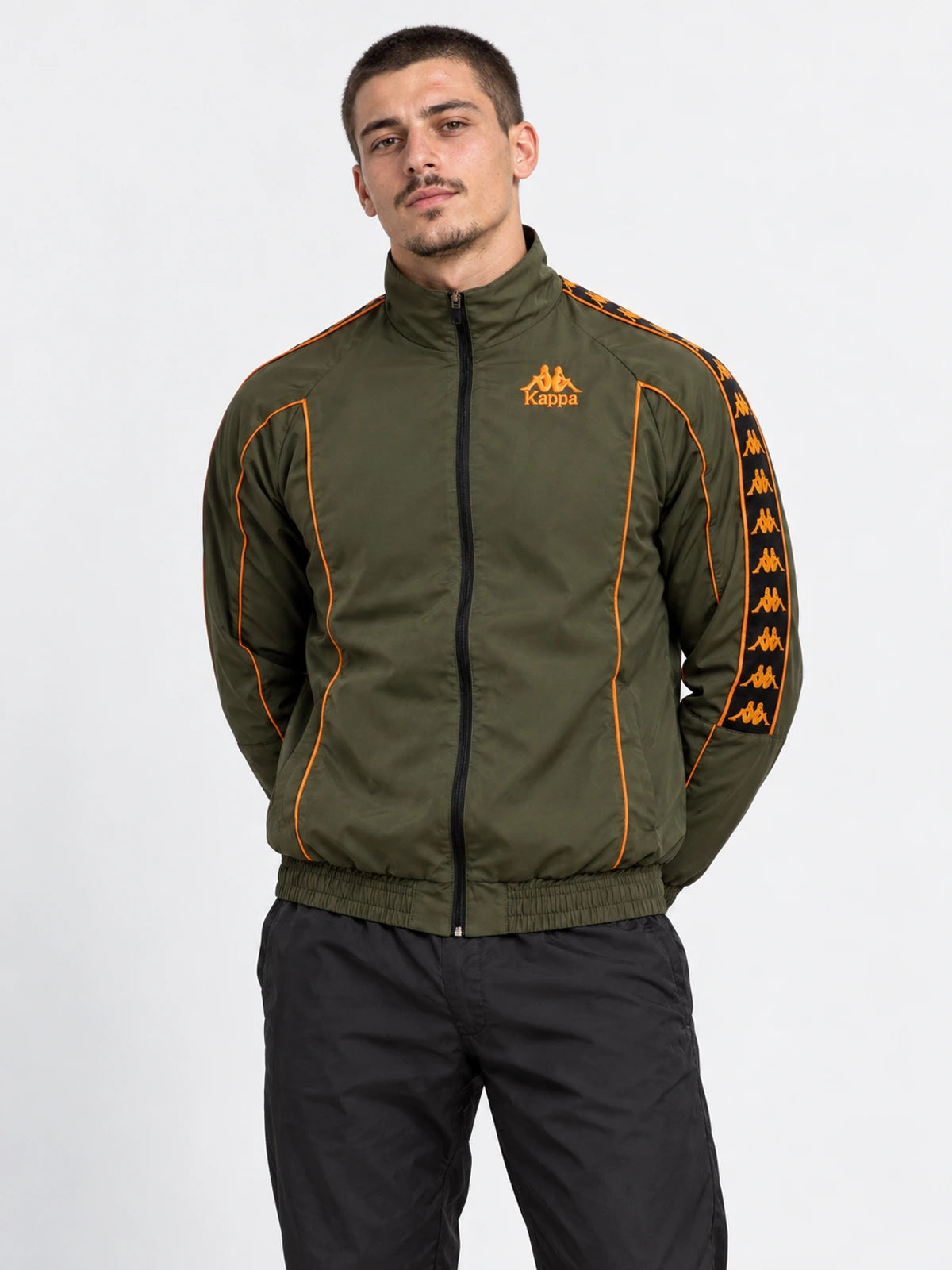 Campera Kappa 222 Banda Jacket Verde-Naranja — vista principal