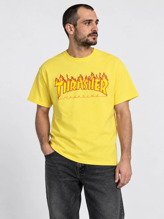 Remera Thrasher Flame Amarillo — vista principal