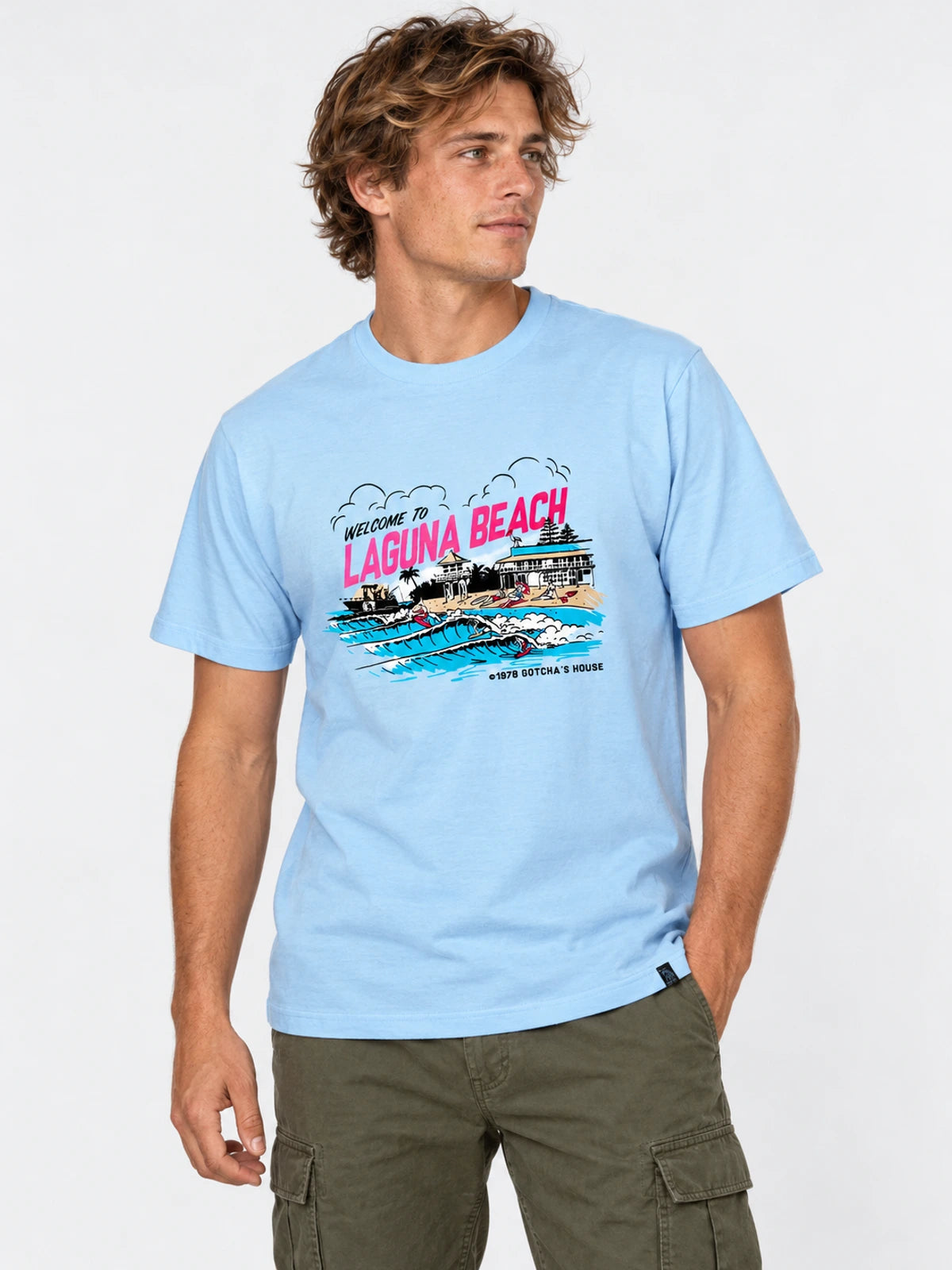 Remera Gotcha Welcome Celeste — vista principal
