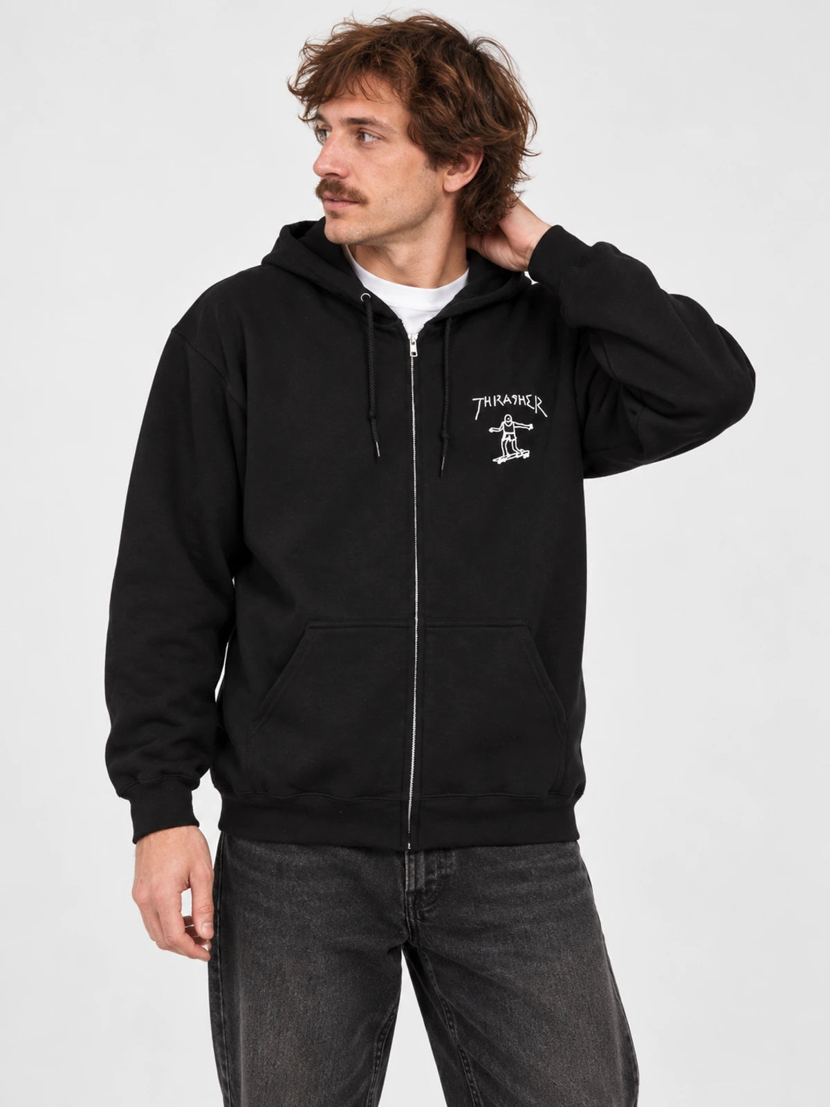 Campera Thrasher Zip Gonzo Negro — vista principal