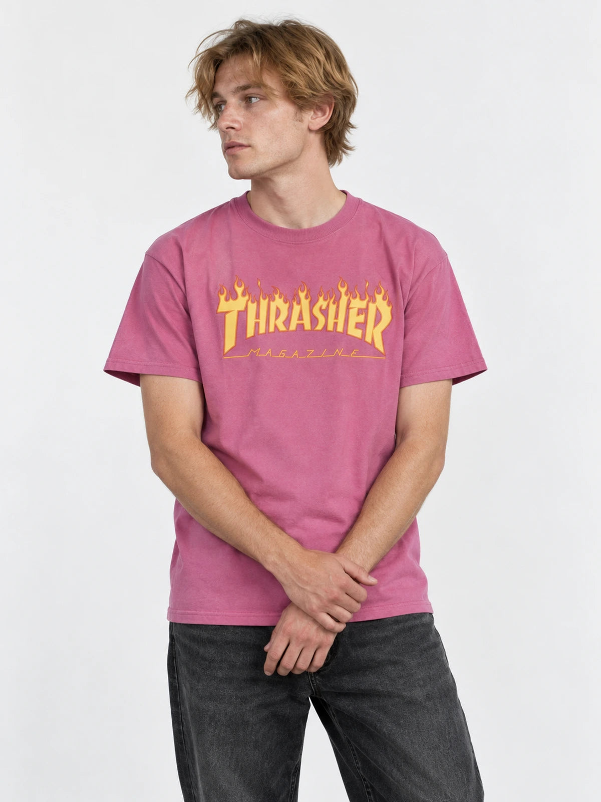 Remera Thrasher Flame Rosa — vista principal