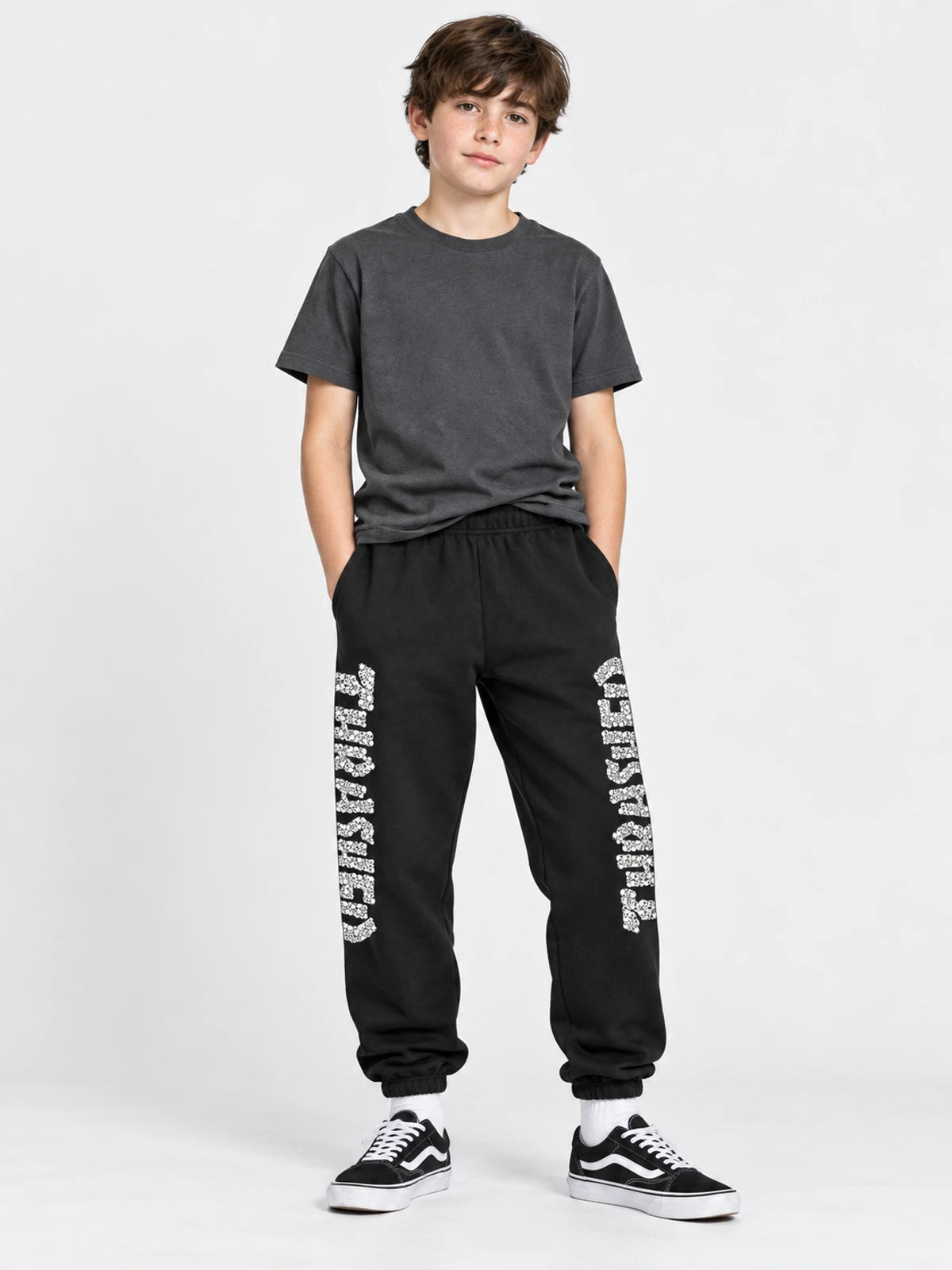 Pantalon Thrasher Sweatpant Skull Niño Negro — vista principal