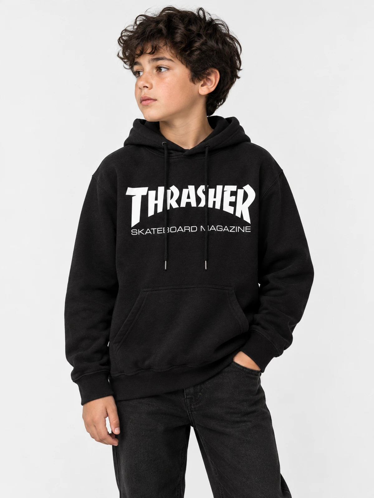 Buzo Thrasher Skate Magazine Niño Negro Blanco — vista principal
