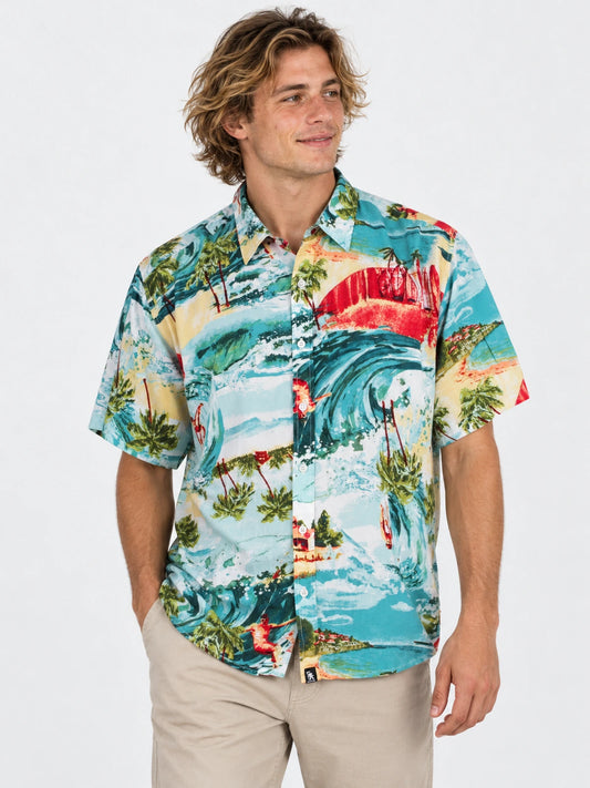 Camisa Gotcha Surfing Verde Print — vista principal