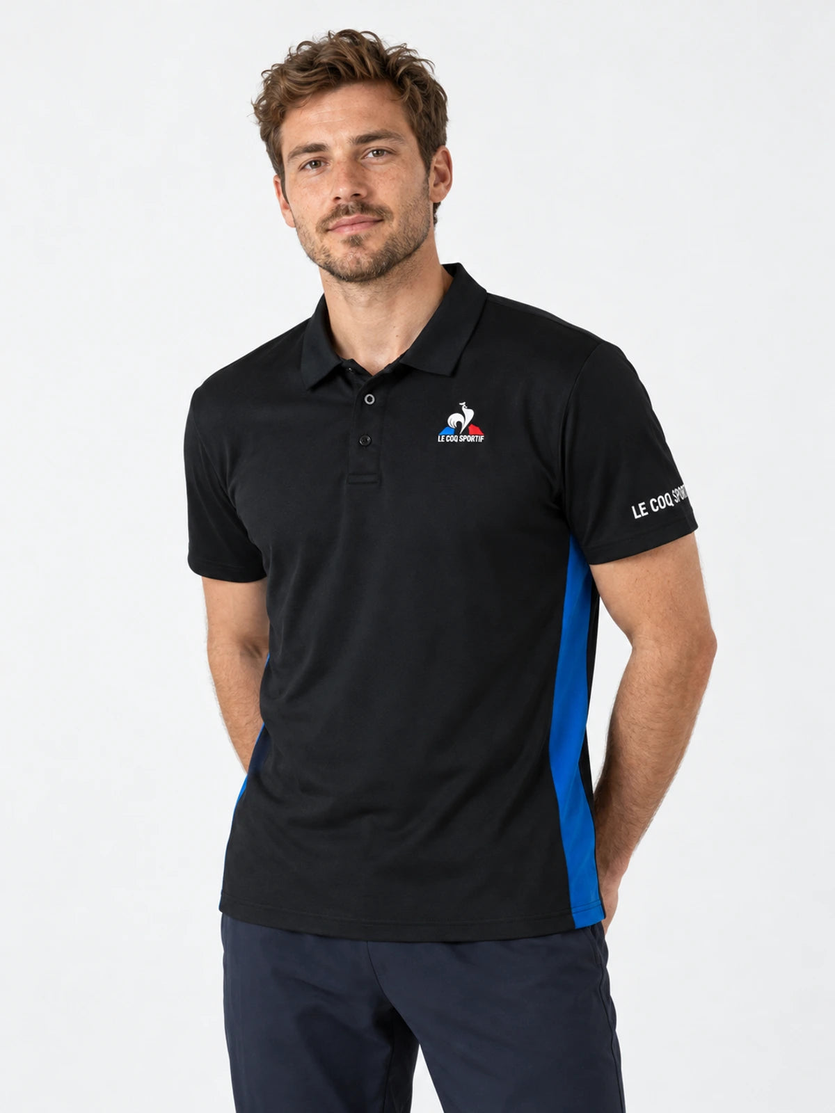 Chomba Le Coq Sportif Tennis Polo Negro Azul — vista principal