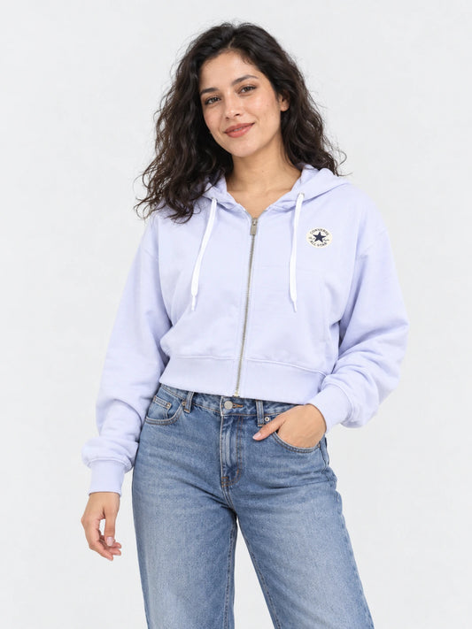 Campera Mujer Converse Retro Chuck FZ Graphic Lila — vista principal