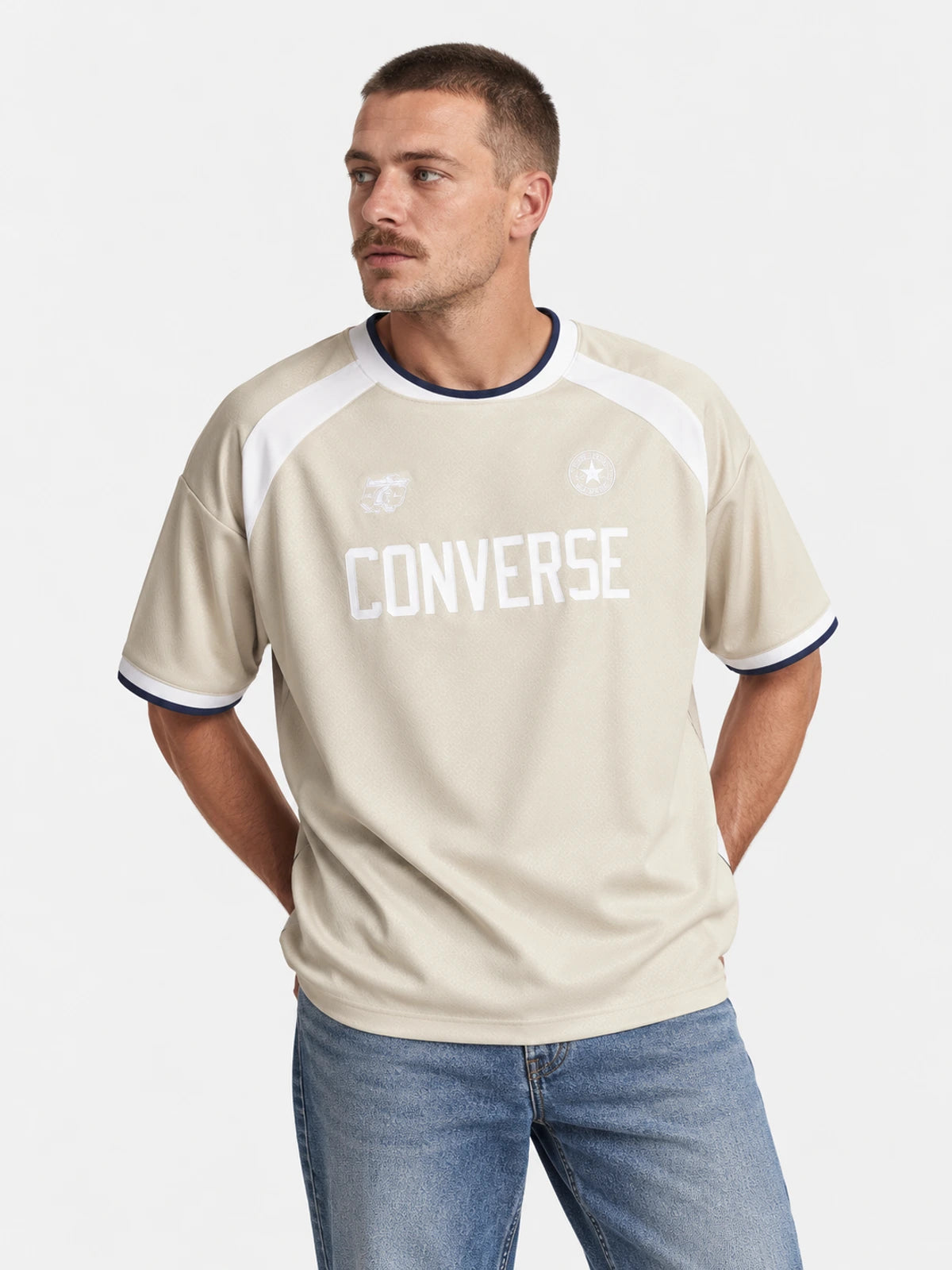 Remera Converse Soccer Jersey Beige — vista principal