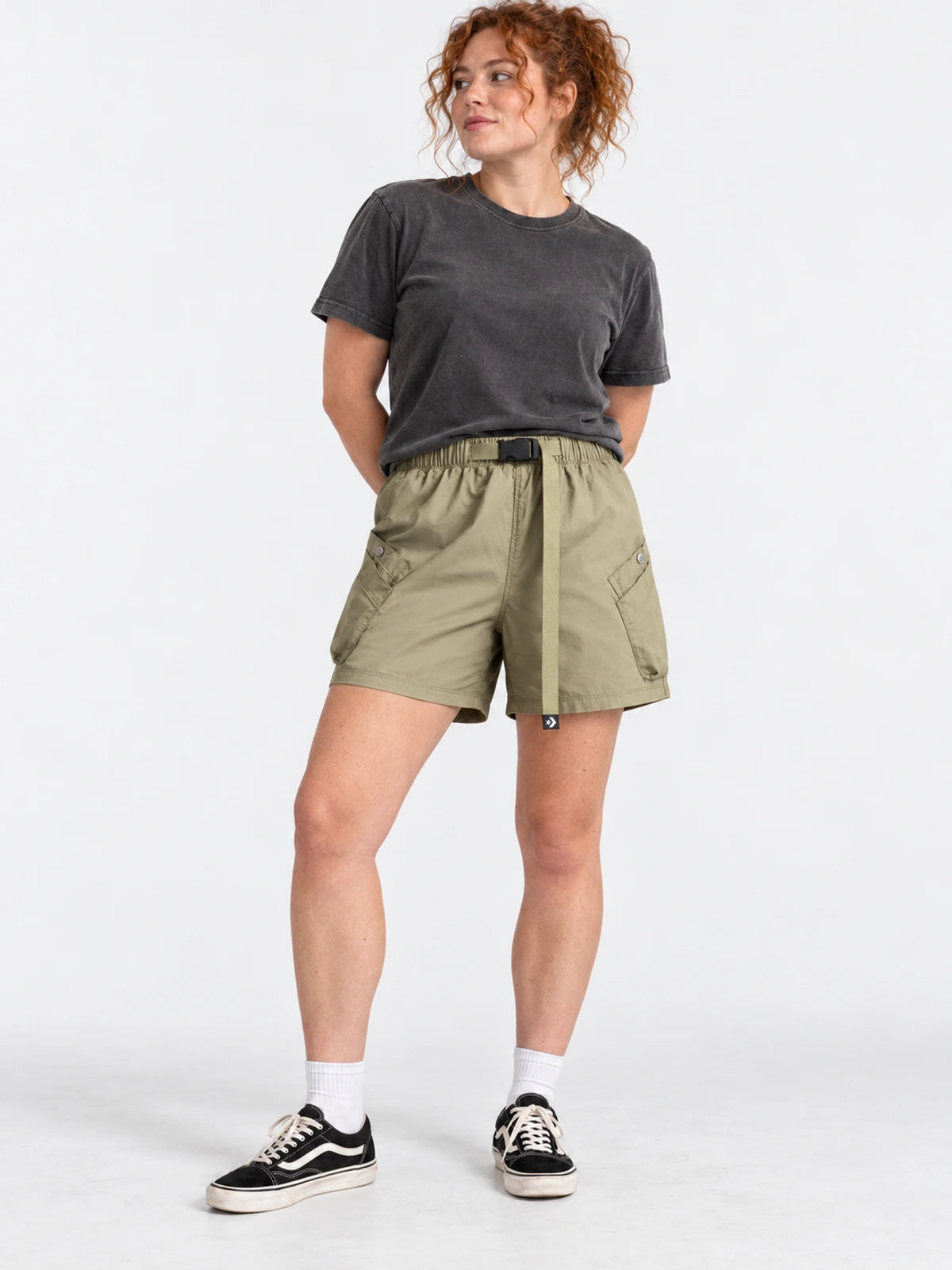 Short Mujer Converse Utility Verde Militar — vista principal