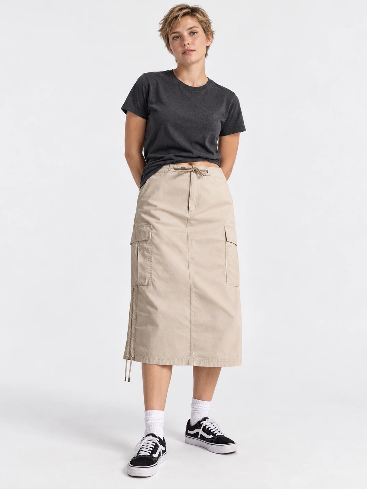 Falda Converse Long Woven Cargo Beige Gris — vista principal