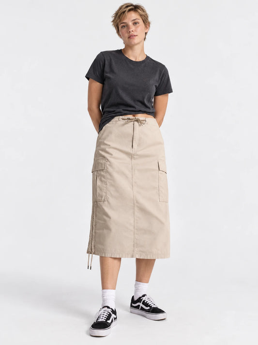 Falda Converse Long Woven Cargo Beige Gris — vista principal