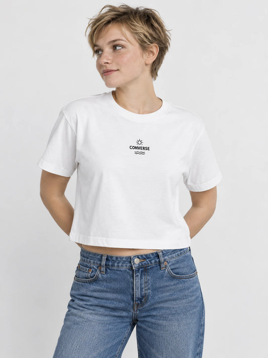 Remera Mujer Converse Sun Logo Blanco — vista principal