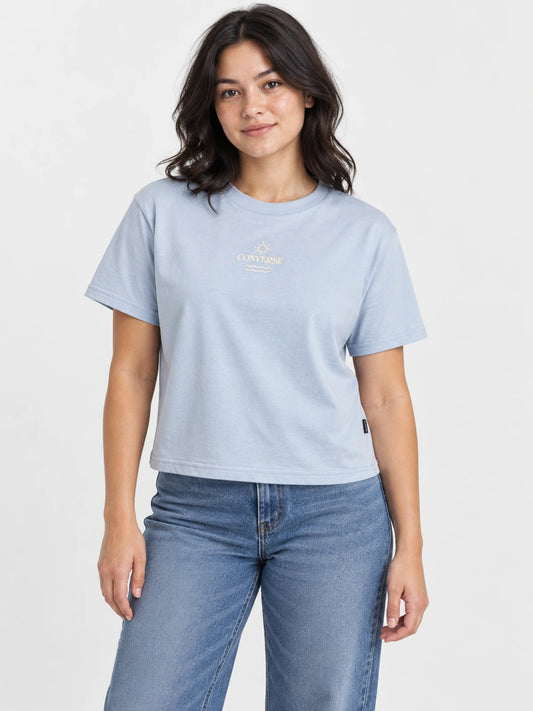 Remera Mujer Converse Sun Logo Celeste — vista principal