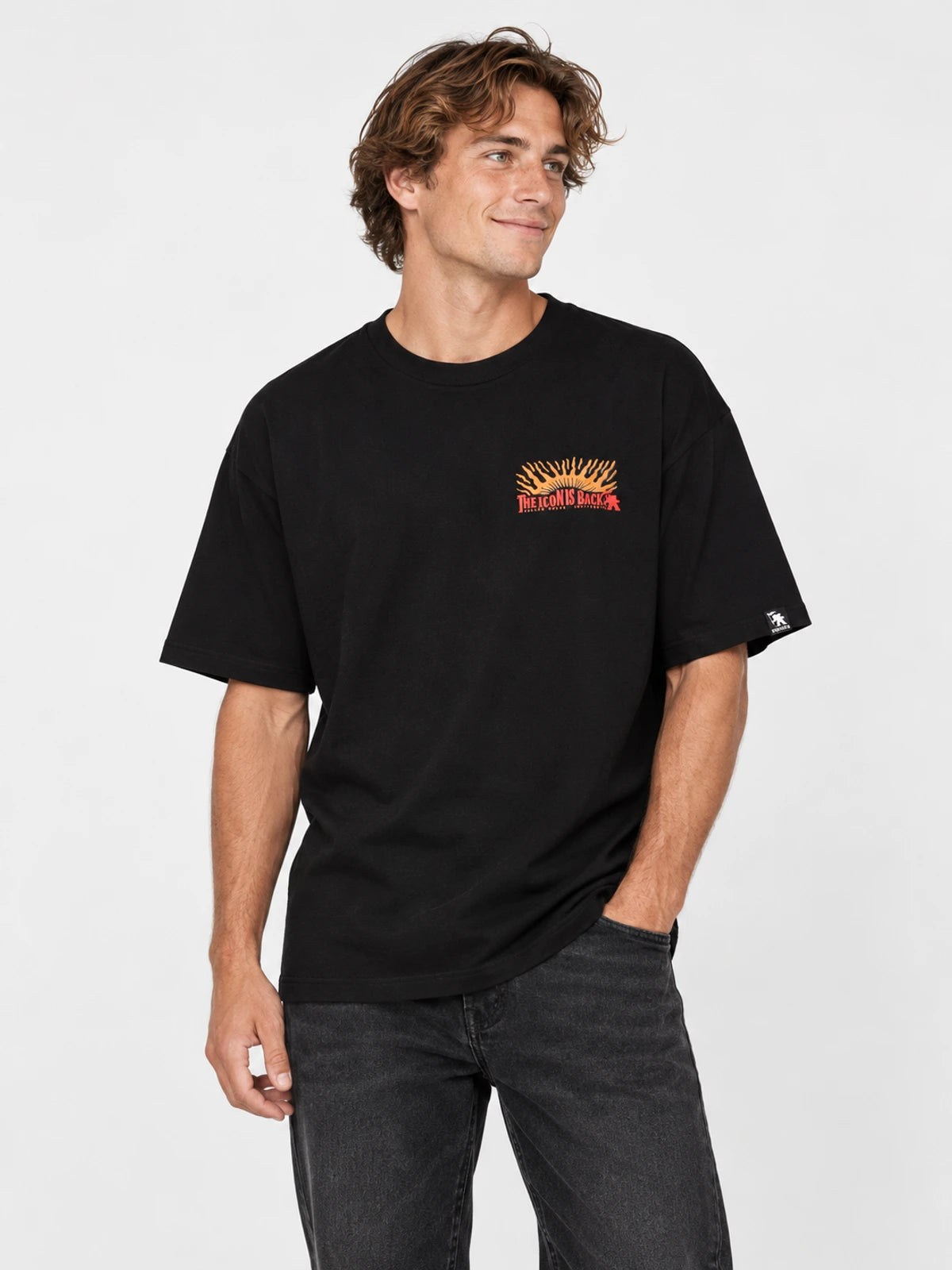 Remera Gotcha Back Oversize Negro — vista principal