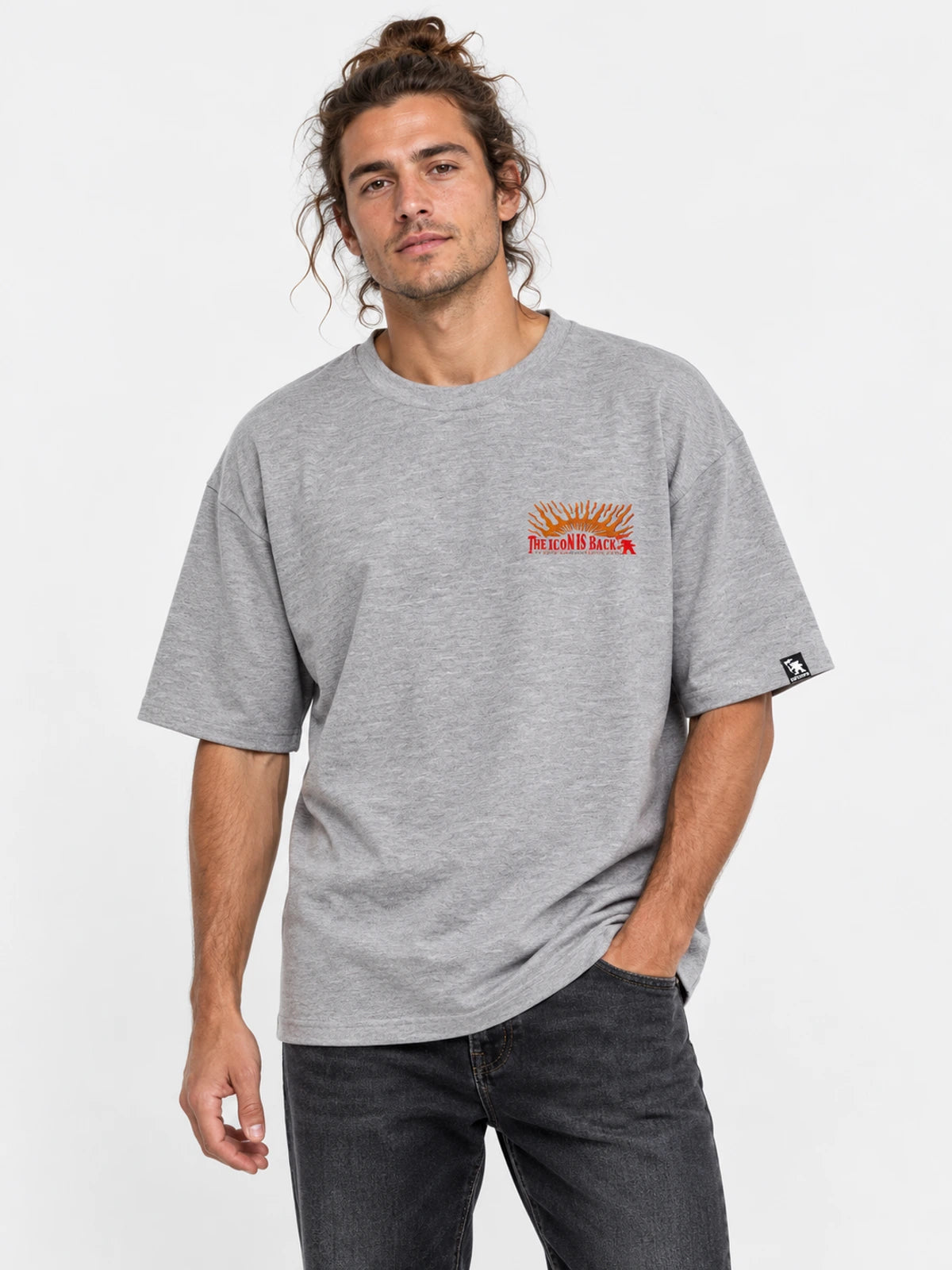 Remera Gotcha Back Oversize Gris — vista principal