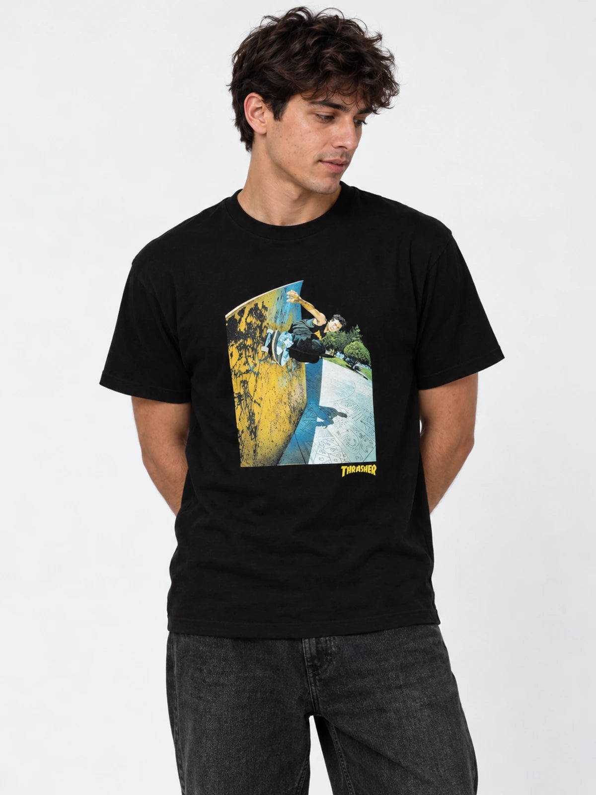 Remera Thrasher Mic E Walrise Negro — vista principal