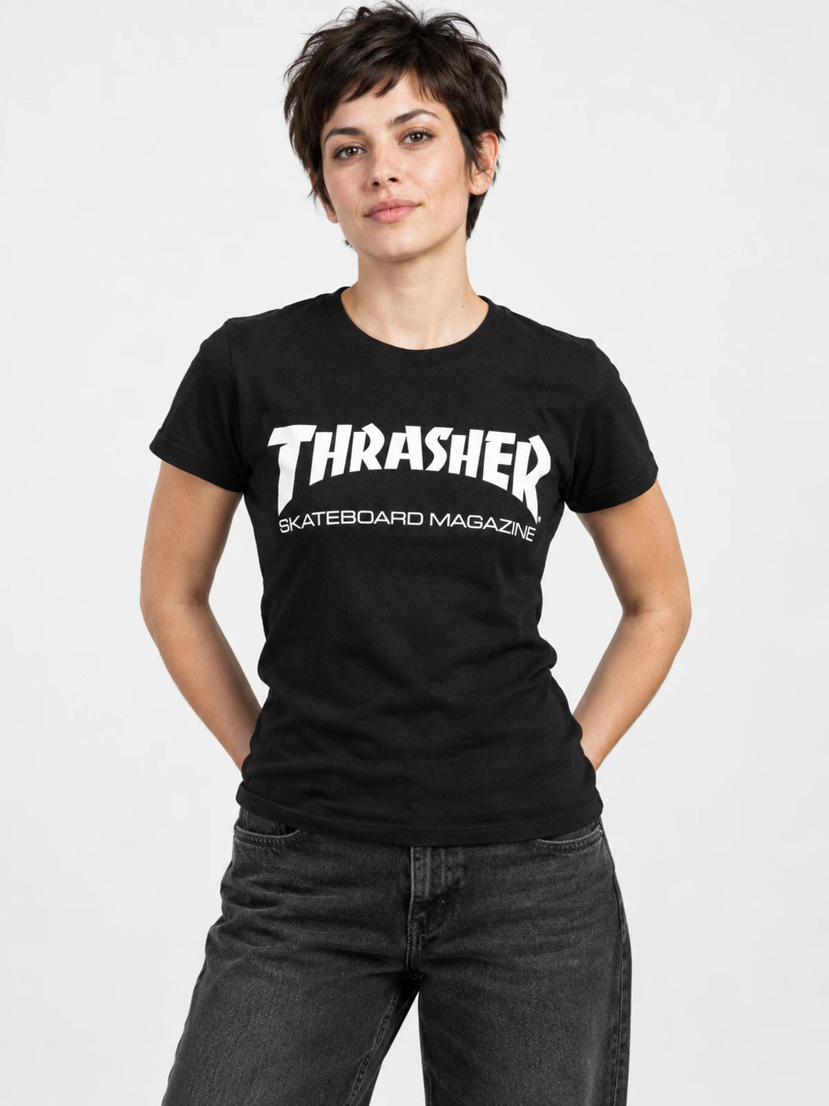 Remera Thrasher Skate Magazine Mujer Negro — vista principal