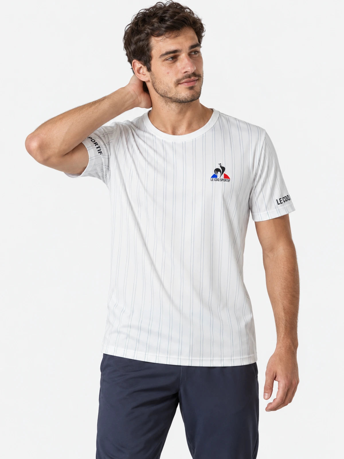 Remera Le Coq Sportif Tenis Stripe Blanco Training - OUTLET — vista principal