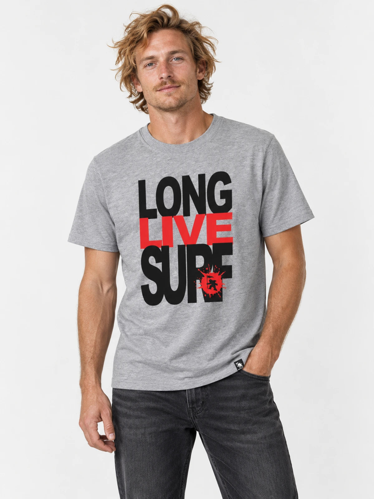 Remera Gotcha Long Live Gris Melange — vista principal