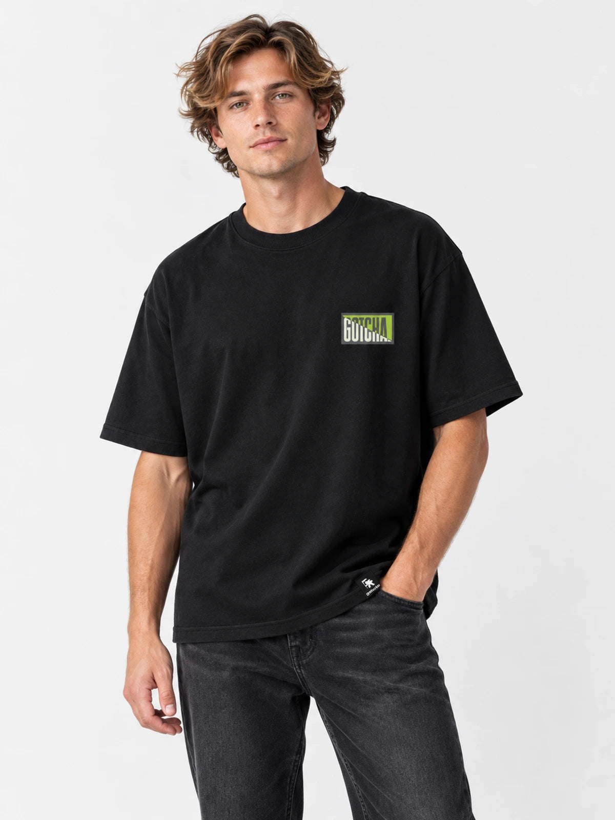 Remera Gotcha Surfwave Colors Oversize Negro — vista principal