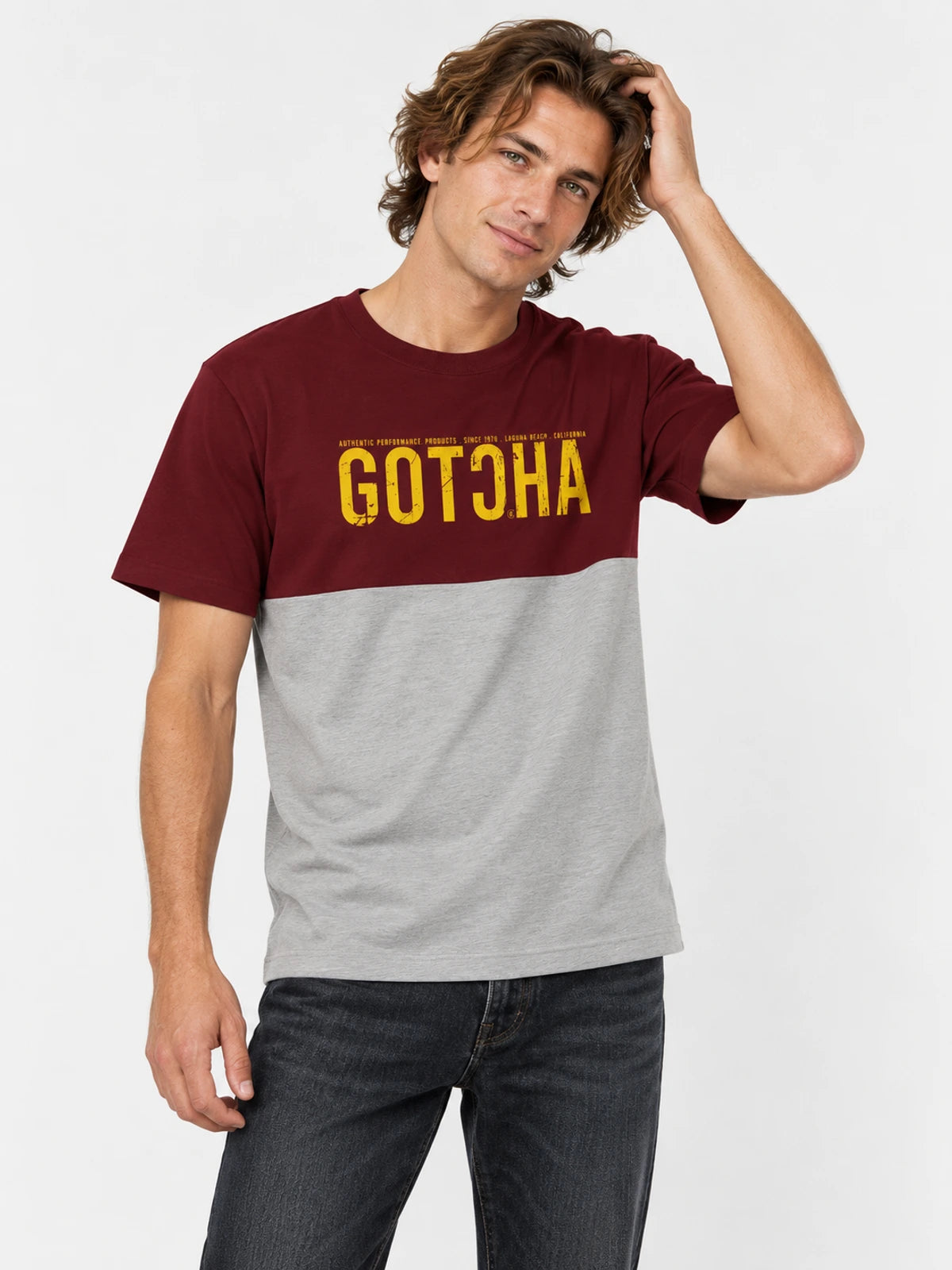 Remera Gotcha Panel Bordo Natural — vista principal