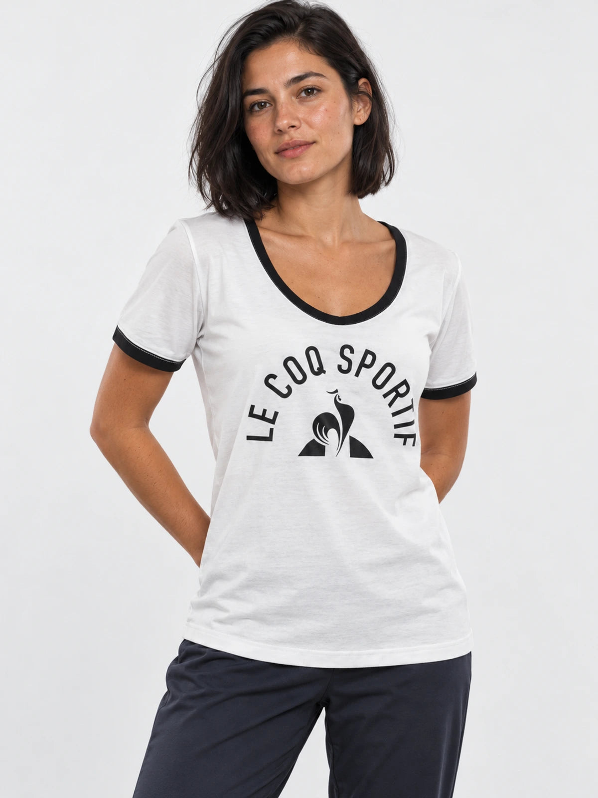 Remera Le Coq Sportif Retro Logo Mujer Tee Blanco — vista principal