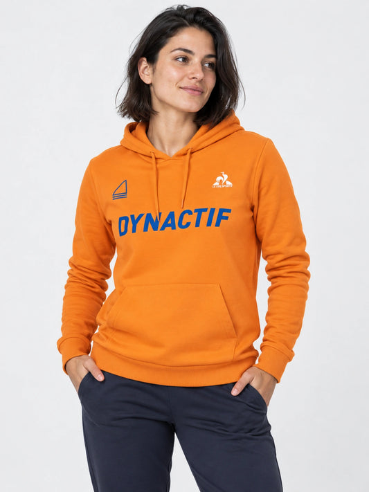 Buzo Le Coq Sportif Dynatif Mujer Hoodie Naranja — vista principal