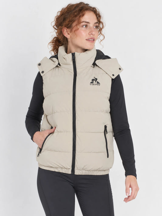 Chaleco Le Coq Sportif Mujer Puffer Vest Beige — vista principal