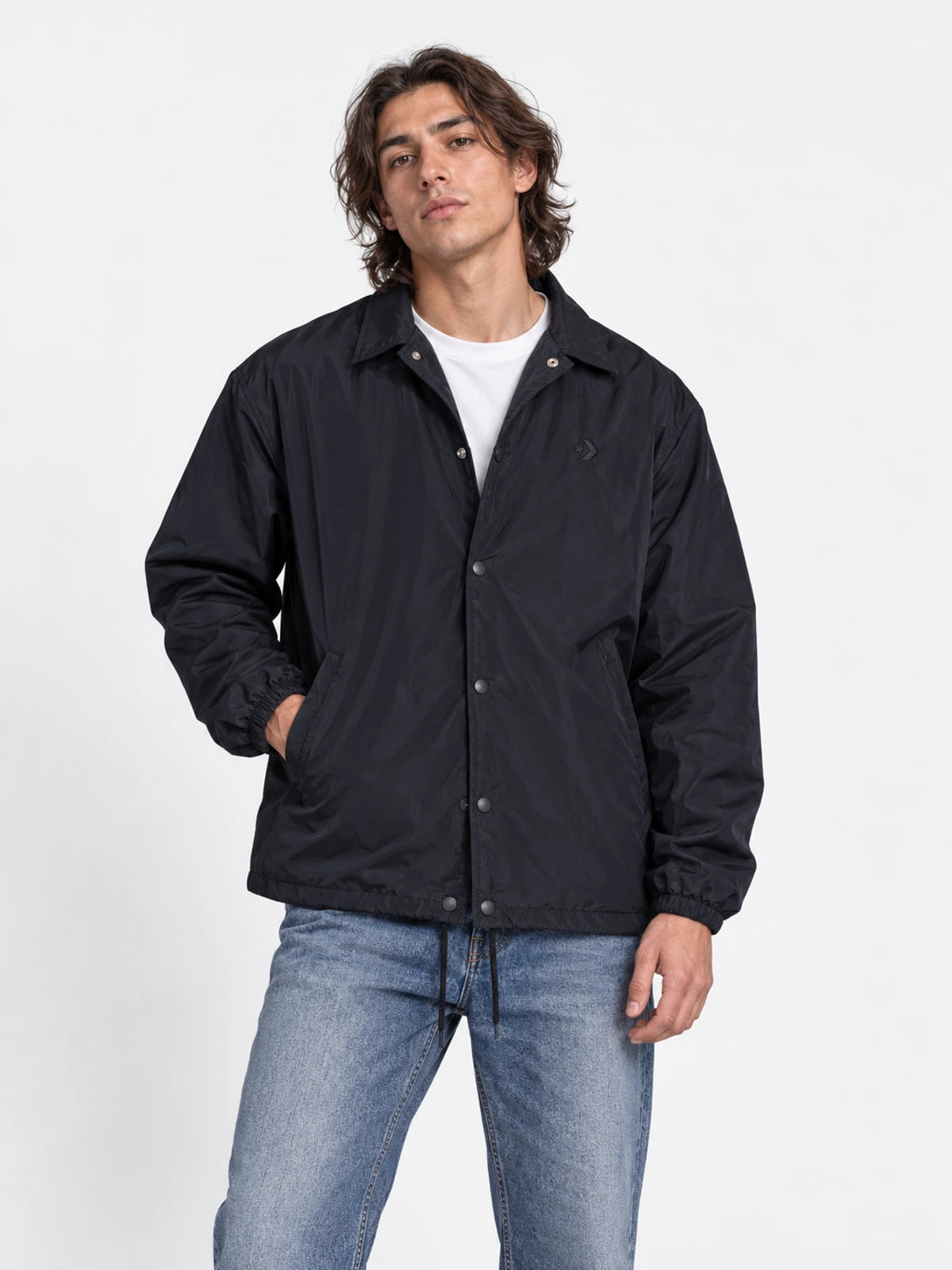 Campera Converse Go To Camo Coach's Jacket Negro — vista principal