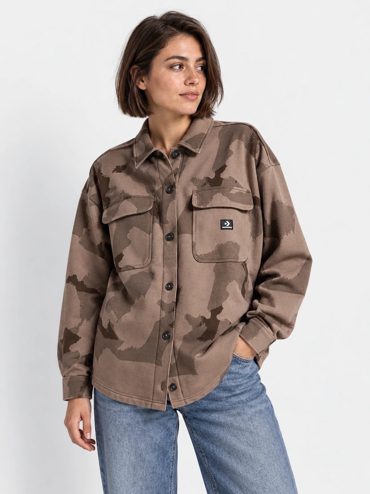 Camisa Mujer Converse Camo Shirt Jacket Art — vista principal