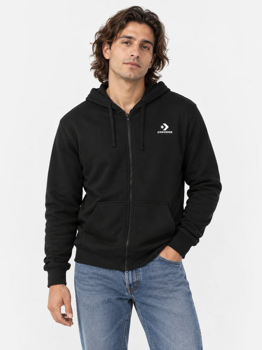 Campera Converse Nova Jacket Unisex con Capucha Negro — vista principal