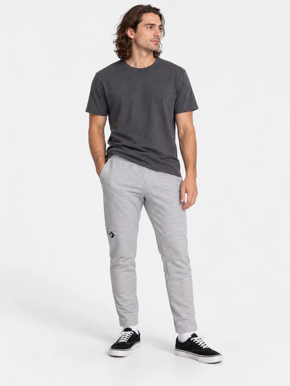 Pantalon Converse Jogger en Jersey Doble Gris — vista principal