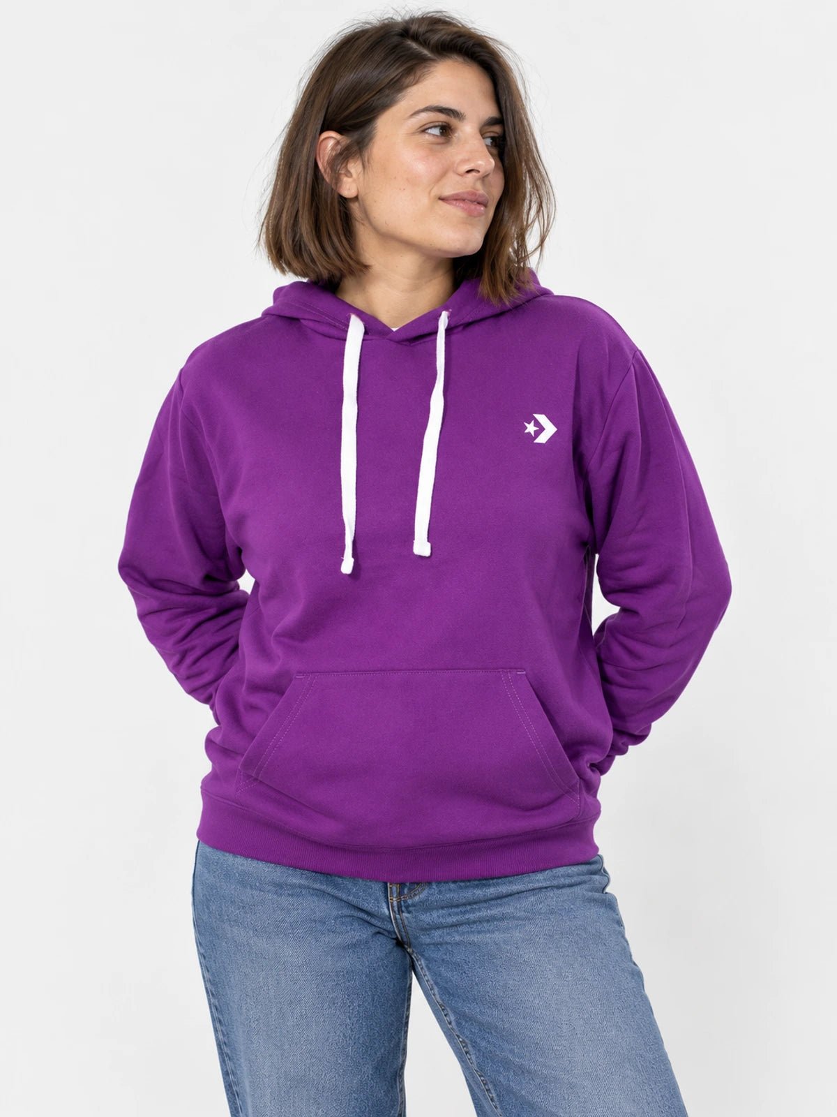 Buzo Converse Hoodie con Estampa en Pecho Violeta — vista principal