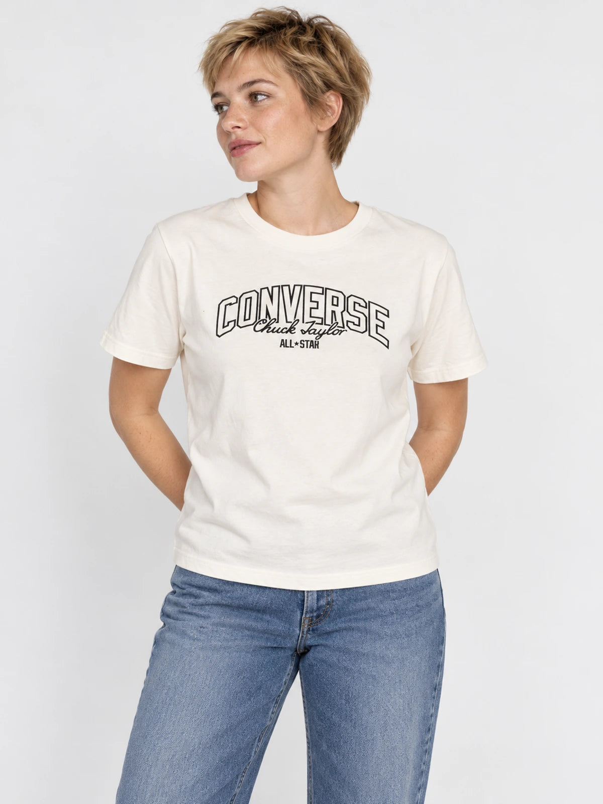 Remera Mujer Converse Tee Manga Corta Blanco — vista principal