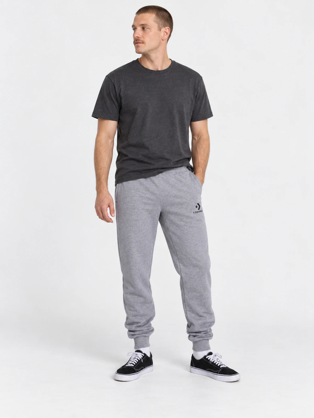 Pantalon Converse Nova Jogger Hombre Gris Melange — vista principal