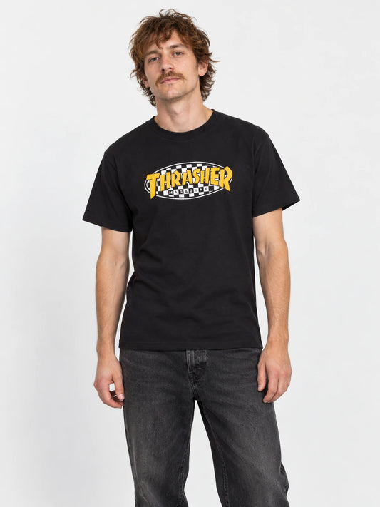 Remera Thrasher Checkered Oval Negro — vista principal