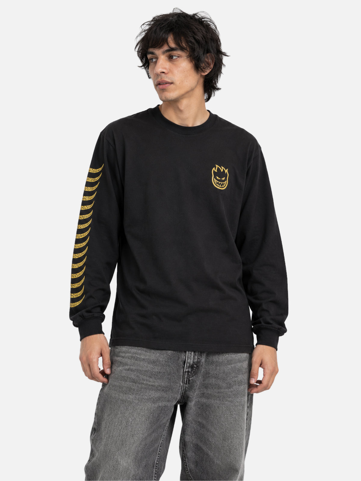 Remera Manga Larga Spitfire Swirl Negro — vista principal