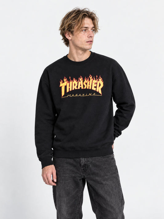 Buzo Thrasher Crew Flame Negro — vista principal