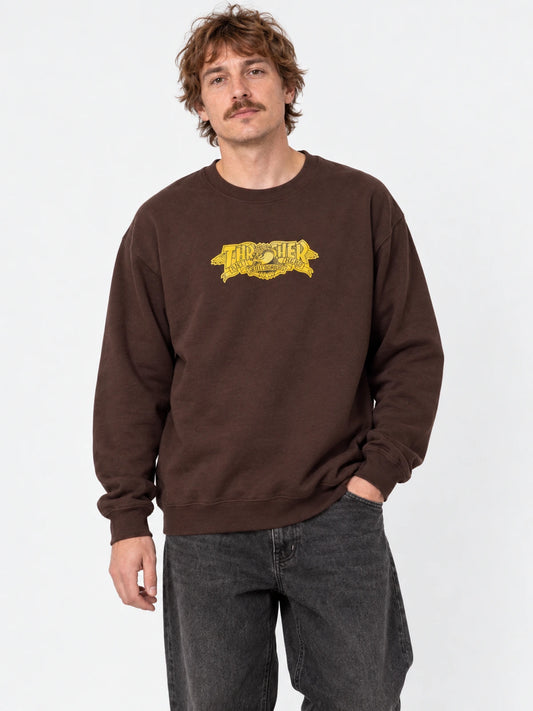 Buzo Thrasher Crew Mag Banner Marron — vista principal